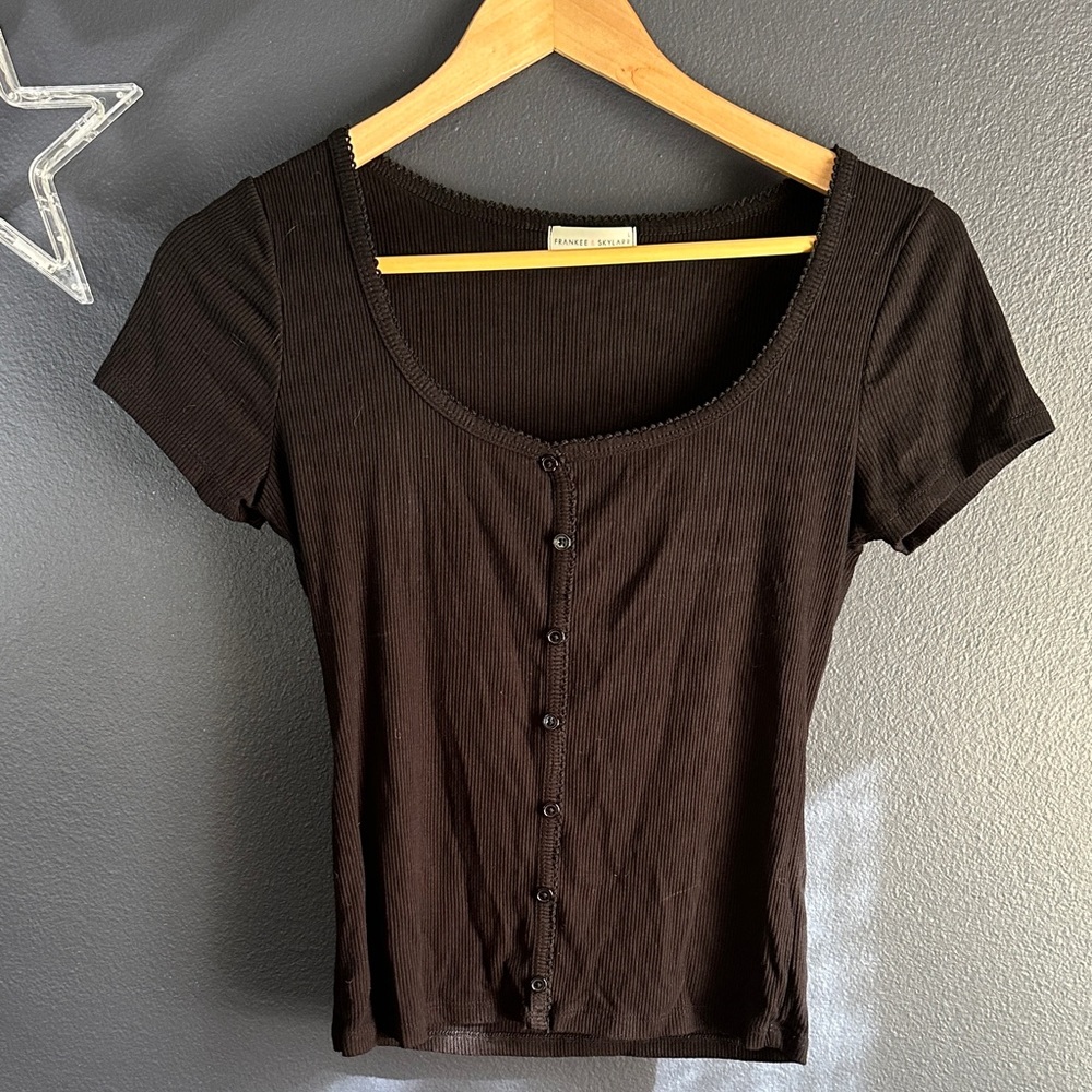 Women's Black Button-Up Top